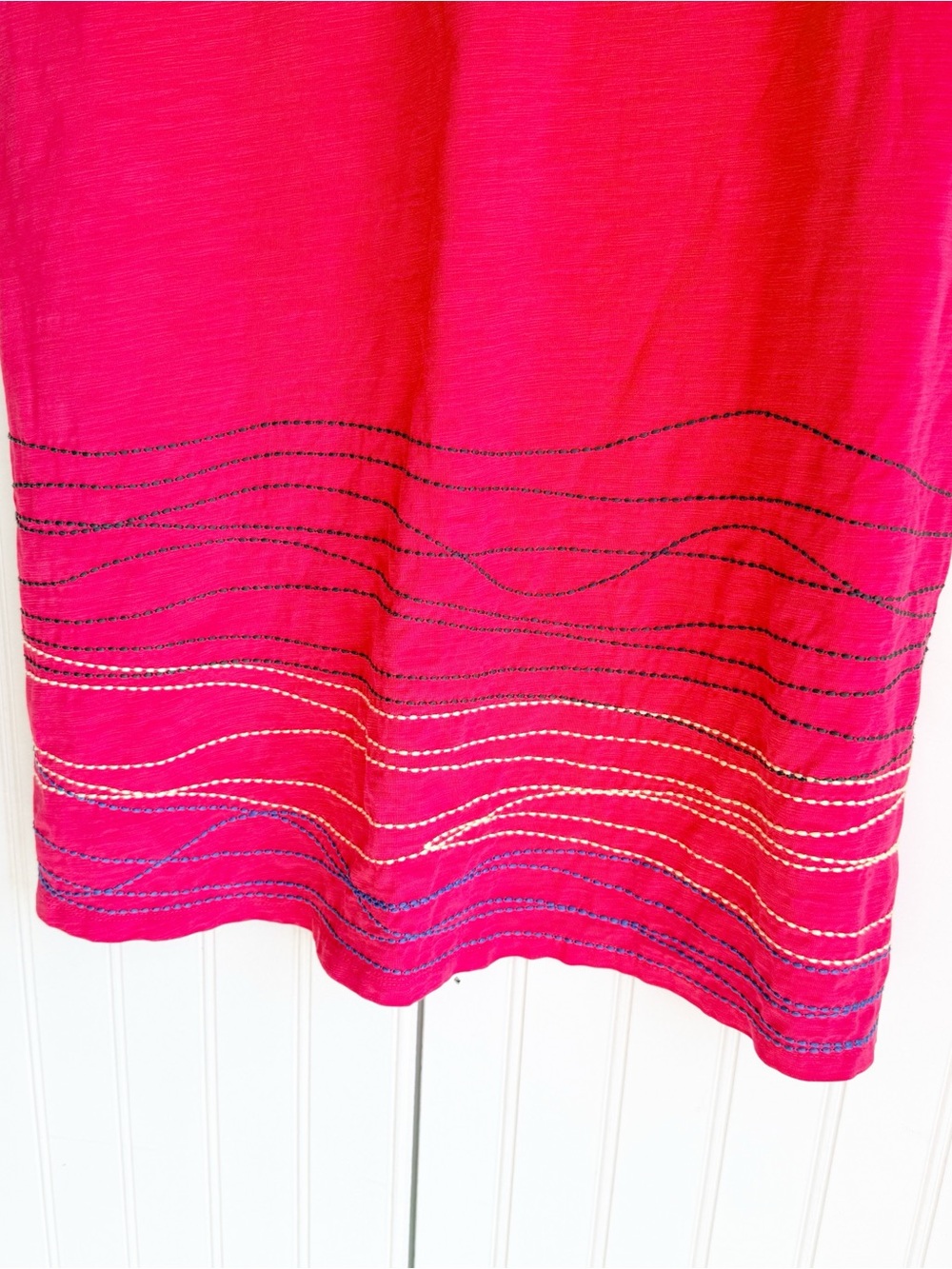 Boden Size 6 Orange Coral Short Sleeve Embroidered Jersey Dress - Picture 4 of 5